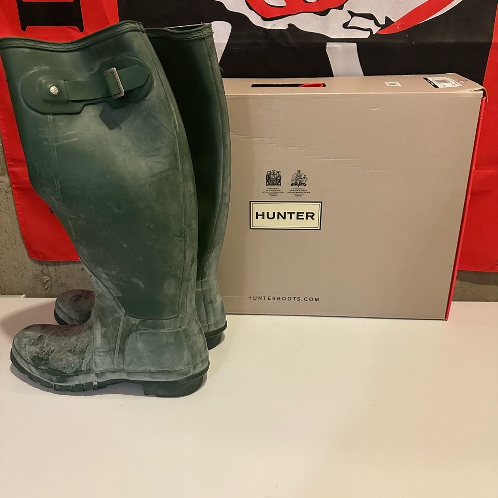 Hunter Green Tall Rain Boots